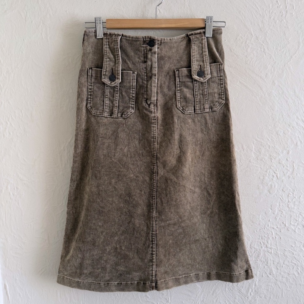 ⚡️10$ sale⚡️Y2K Armor Jeans Corduroy Midi Cargo Utility Skirt Size 3/4